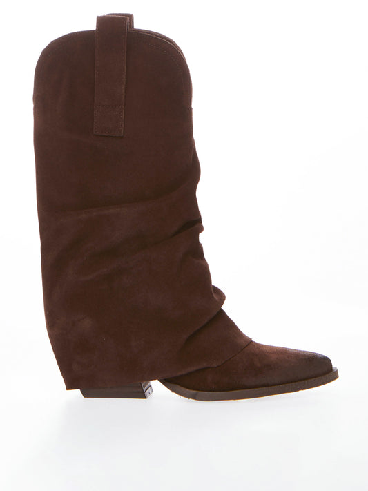 Peach Suede Cowboy Boot